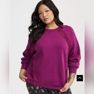 Torrid Lace Pullover Sweatshirt